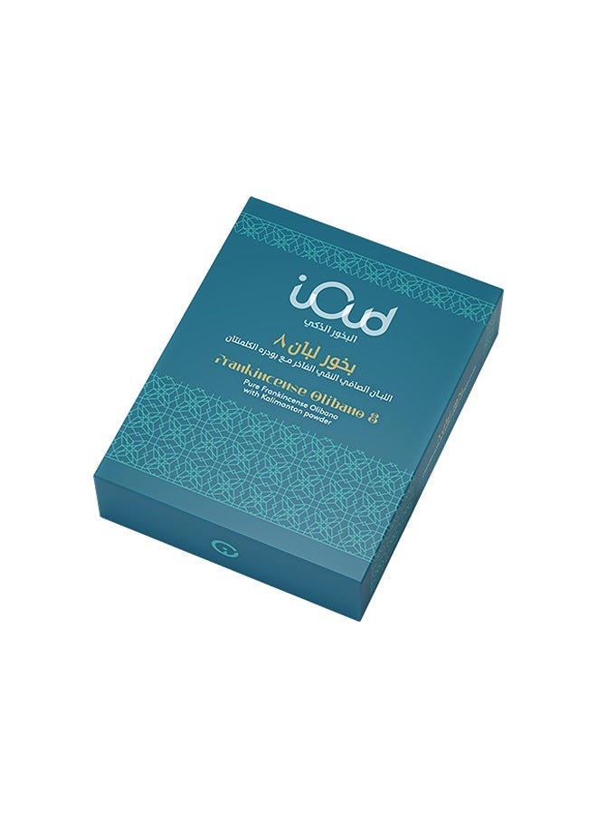 آي عود - بخور عود لبان برائحة الأوليبانو 8 قطع مع حامل بخور 13X7X4 سم - Image 1