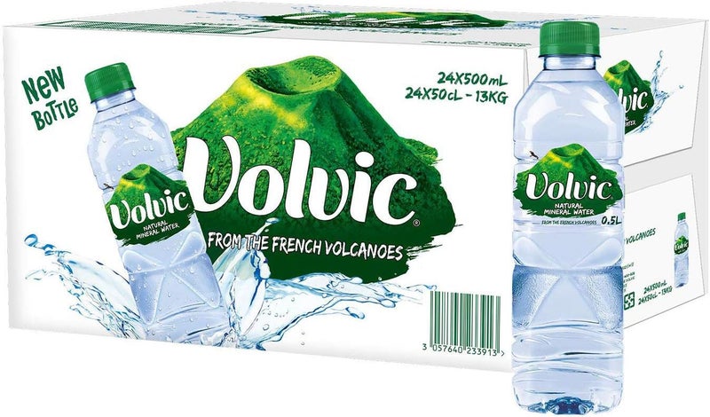 Volvic مياه فولوفيك المعدنية الطبيعية - علبة من 24 زجاجة سعة 500 مل - Image 1