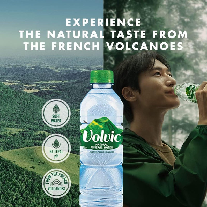Volvic مياه فولوفيك المعدنية الطبيعية - علبة من 24 زجاجة سعة 500 مل - Image 3