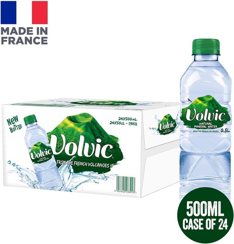 Volvic مياه فولوفيك المعدنية الطبيعية - علبة من 24 زجاجة سعة 500 مل - Image 2
