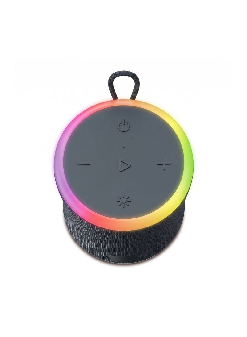 Clikon CK881 Portable Bluetooth Speaker, Black, 360° Immersive Audio with Dynamic RGB Ambient Lighting, Wireless Portable Speaker with Volume & Track Controls, Play/Pause and Carry Loop - Image 1