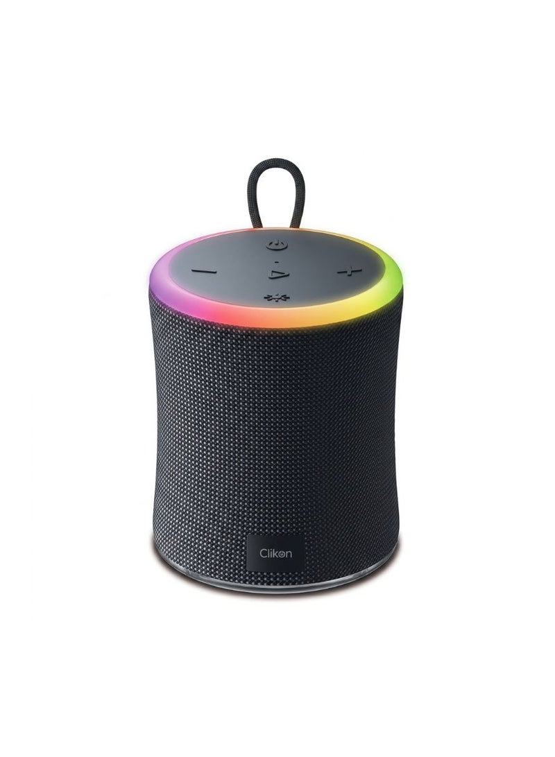 Clikon CK881 Portable Bluetooth Speaker, Black, 360° Immersive Audio with Dynamic RGB Ambient Lighting, Wireless Portable Speaker with Volume & Track Controls, Play/Pause and Carry Loop - Image 2