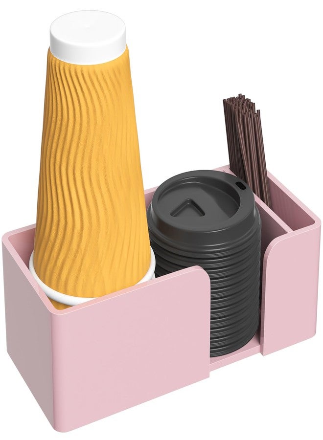 Rulyyo Coffee Cup Holder for Countertop - Pink Acrylic Coffee Bar Accessories 2 Cup Organizer, Coffee Station Organizer Farmhouse Table Décor - Image 1
