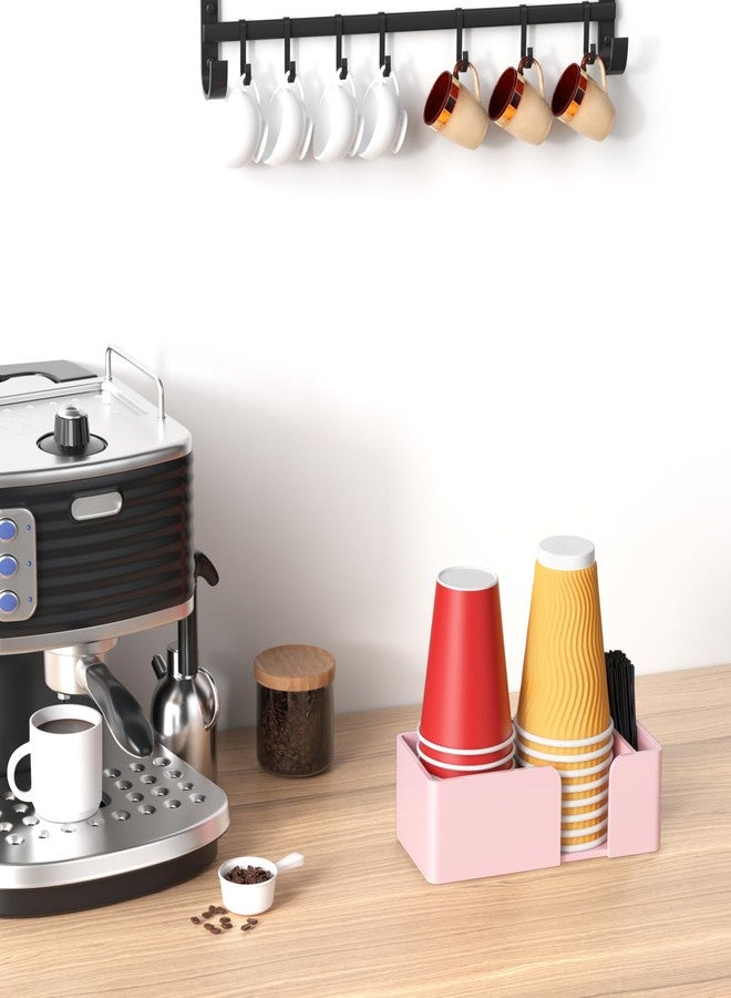 Rulyyo Coffee Cup Holder for Countertop - Pink Acrylic Coffee Bar Accessories 2 Cup Organizer, Coffee Station Organizer Farmhouse Table Décor - Image 2