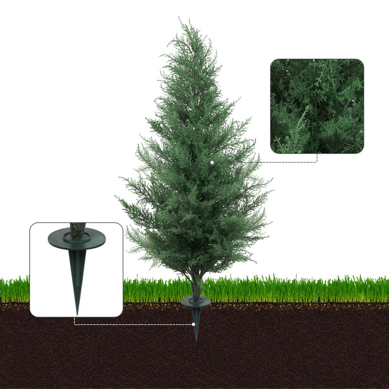 SEVENLOVE 36" Artificial Cedar Topiary Tree for Outdoor,Cedar Trees with Lights Lifelike UV Protected Front Door Decor, 3ft Faux Pine Shrubs Plants for Front Door Porch Home Office Decor - Image 3