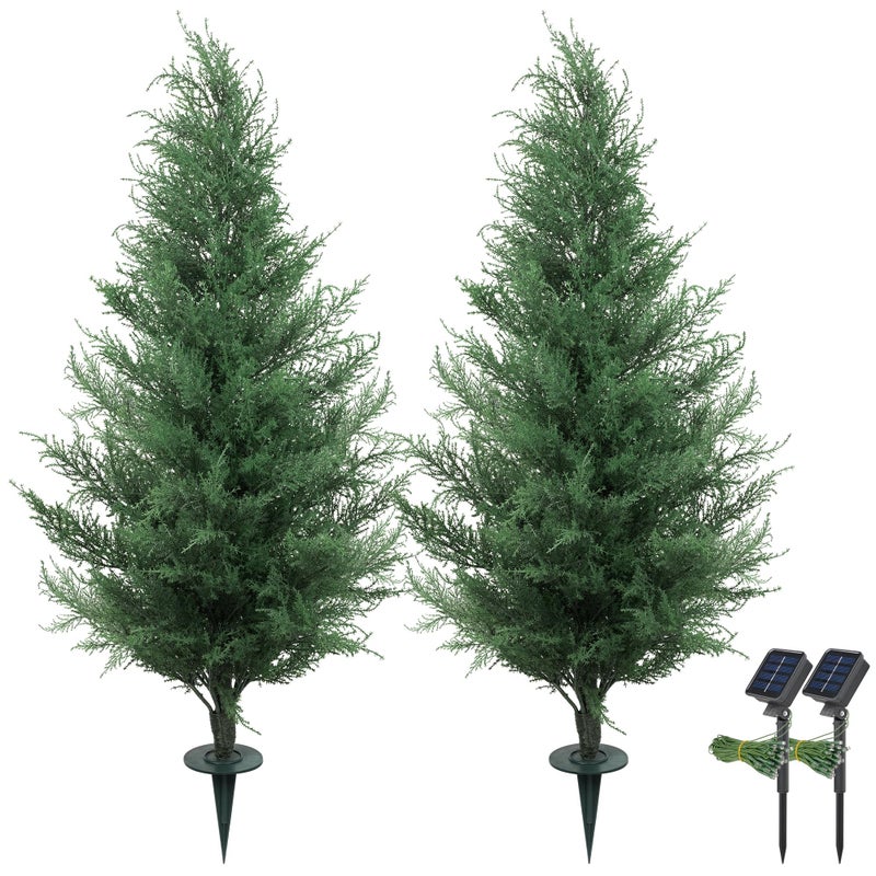 SEVENLOVE 36" Artificial Cedar Topiary Tree for Outdoor,Cedar Trees with Lights Lifelike UV Protected Front Door Decor, 3ft Faux Pine Shrubs Plants for Front Door Porch Home Office Decor - Image 1