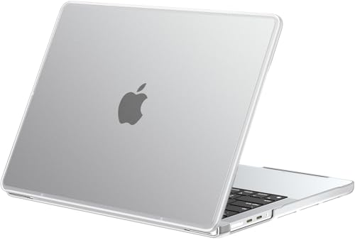 BlueSwan AntiCracking Hard Shell Case Compatible with MacBook Pro 14inch M5 2026 20252021 Release M4 M3 M2 M1 ProMax Chip AntiFingerprint Soft TPU Bumper Frosted White - Image 1