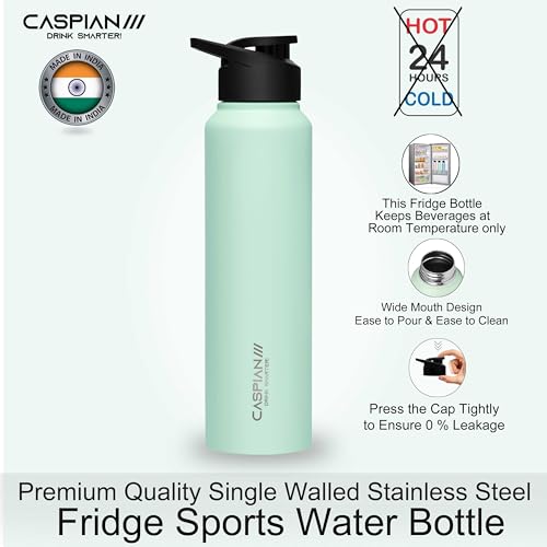 CASPIAN /// HIke ISI Certified Stainless Steel Water Bottle 1 ltr. (MIst Green, 1 Litre) | Leak Proof Sipper for Fridge Home Office Travel School Kids Boys Girls Adults Sports Gym Yoga Gift|BPA Free - Image 4
