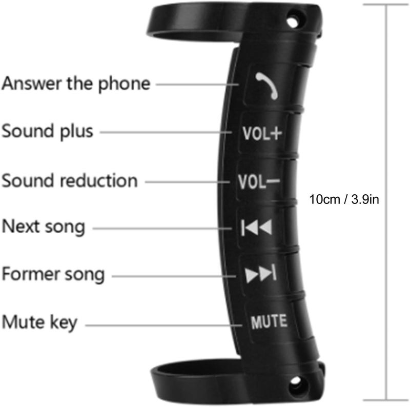 comfrt Steering Wheel Buttons Remote Control, Universal Multifunction ABS PU Black Steering Wheel Button of The Remote Control for All 2 Din DVD Controller Players - Image 4