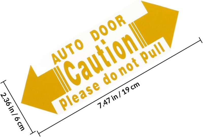 2pcs Caution Automatic Door Stickers Car Door Open Warning Decals Vehicle Safety Warning Stickers for Cars Exterior Use - Image 2