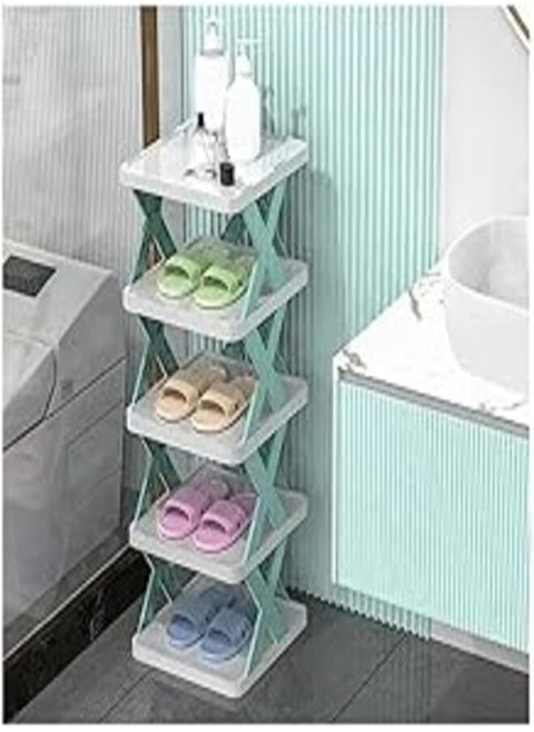 5-layer shoe rack, easy to store, long vertical shelf on a ledge, you can install your own shoe organizer for the entrance (multiple colors)