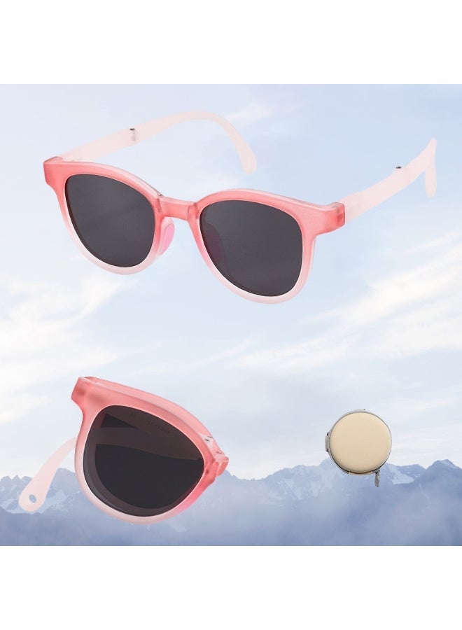 ZESITH 2026 New Gradient TR Frame Foldable Kids Sunglasses, Portable UV Protection Shading Sunglasses KB667 For Boys Girls - Gradient Pink C1 - Image 5
