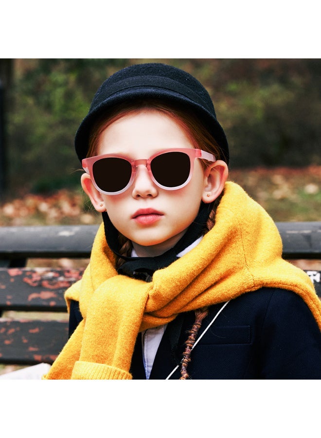 ZESITH 2026 New Gradient TR Frame Foldable Kids Sunglasses, Portable UV Protection Shading Sunglasses KB667 For Boys Girls - Gradient Pink C1 - Image 1
