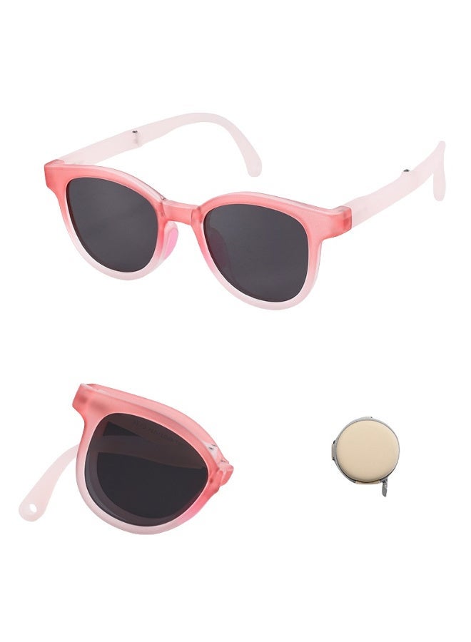 ZESITH 2026 New Gradient TR Frame Foldable Kids Sunglasses, Portable UV Protection Shading Sunglasses KB667 For Boys Girls - Gradient Pink C1 - Image 2