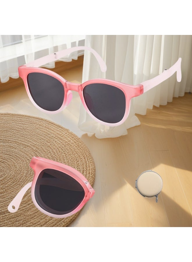 ZESITH 2026 New Gradient TR Frame Foldable Kids Sunglasses, Portable UV Protection Shading Sunglasses KB667 For Boys Girls - Gradient Pink C1 - Image 4