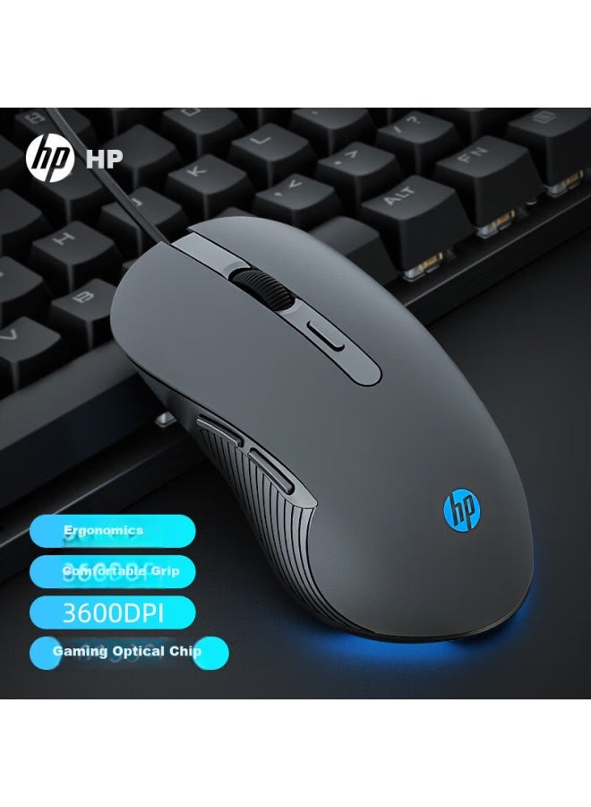 HP Hp M280 Wired Mouse Home Office Laptop Desktop Computer Ergonomic Gaming Mouse Gun Gray  - Image 1