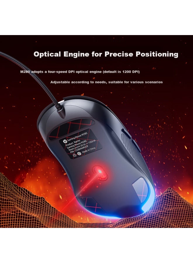 HP Hp M280 Wired Mouse Home Office Laptop Desktop Computer Ergonomic Gaming Mouse Gun Gray  - Image 3