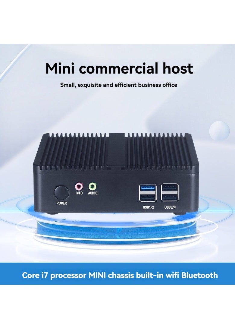 M MIAOYAN Mini commercial host i7 processor built-in WiFi Bluetooth 8-port full interface office artifact compact and efficient office computer  - Image 1