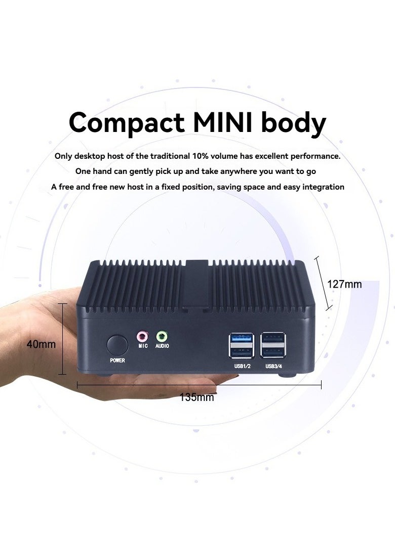 M MIAOYAN Mini commercial host i7 processor built-in WiFi Bluetooth 8-port full interface office artifact compact and efficient office computer  - Image 2