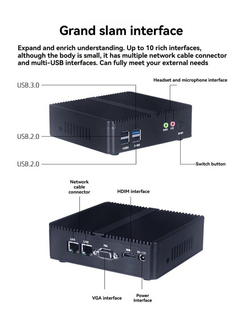 Mini commercial host i7 processor built-in WiFi Bluetooth 8-port full interface office artifact compact and efficient office computer