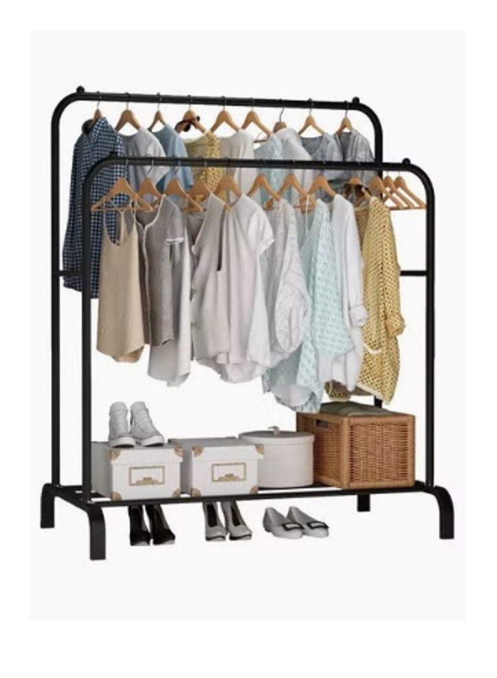 Clothes Organizer And Metal Stand Black 110*54*150(132)cm