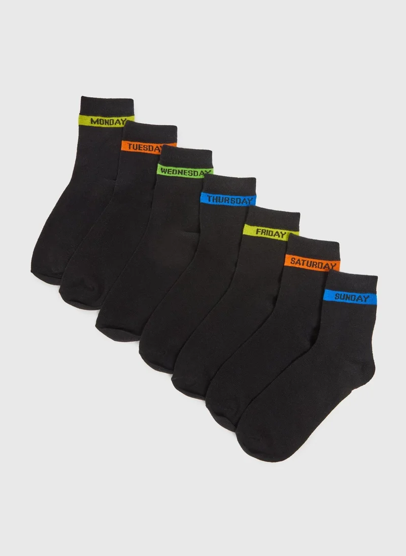 Matalan Boys Black 7 Pack Week Socks