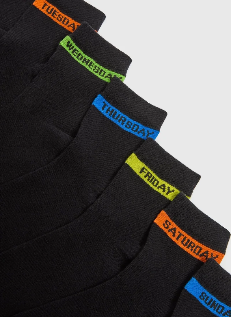 Matalan Boys Black 7 Pack Week Socks