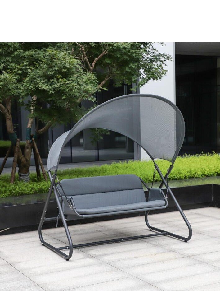 Wooden Twist Wooden Twist Hammock Swing for Outdoor & Indoor Use Sun Shade Design Curved Mesh Canopy  - Image 2