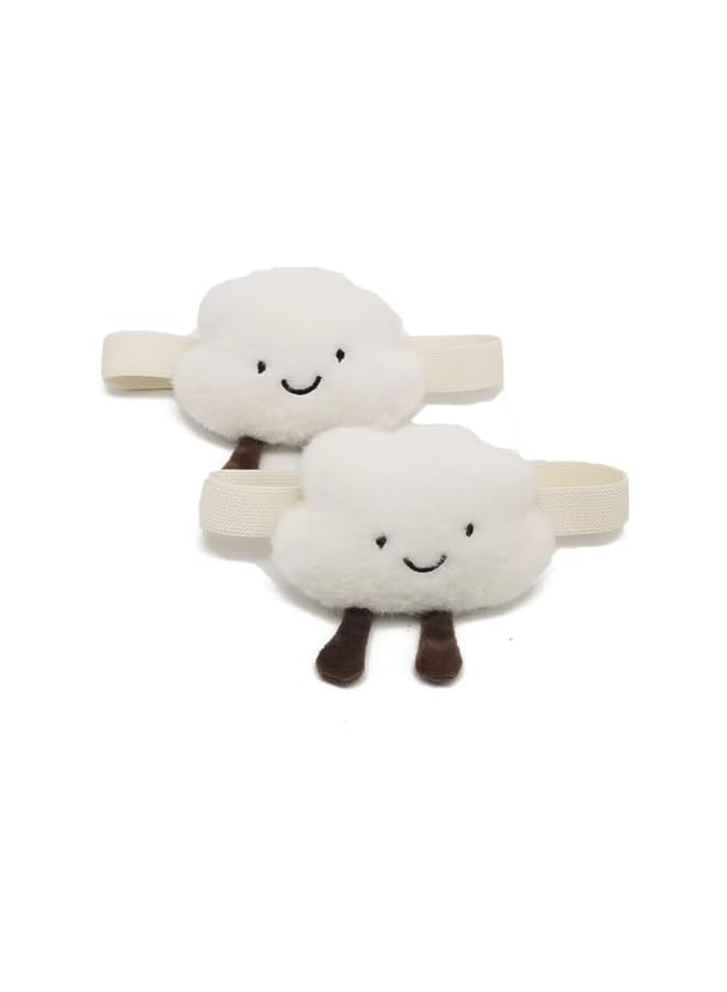The Bros 2PACK Snap-Fit Cartoon Cloud Curtain Tiebacks Hook Holdbacks Cute Curtain Holdbacks Rope for Baby Children Living Room Bedroom Nursery Decor Home Office Decorative (White)  - Image 5