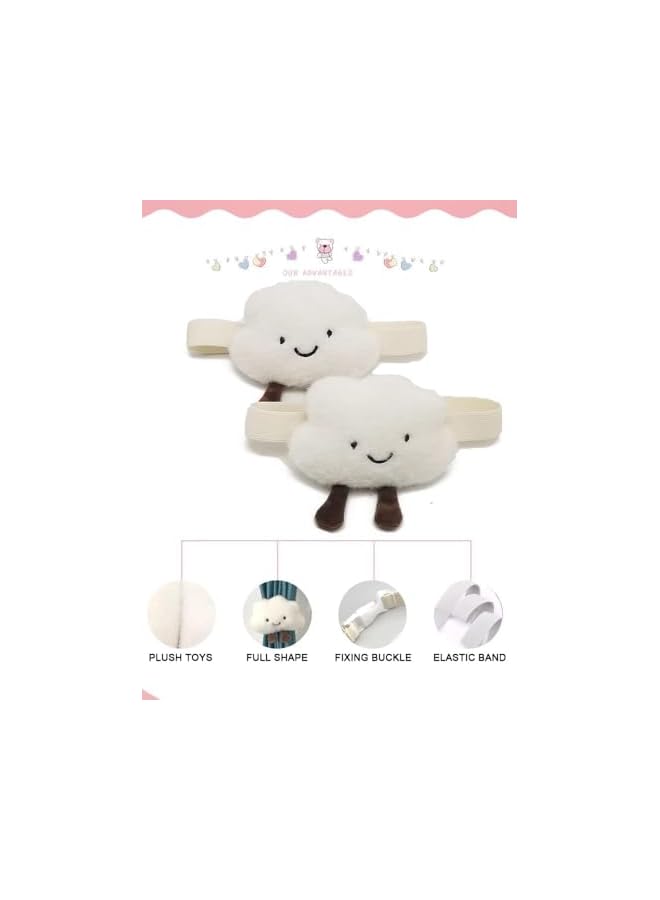The Bros 2PACK Snap-Fit Cartoon Cloud Curtain Tiebacks Hook Holdbacks Cute Curtain Holdbacks Rope for Baby Children Living Room Bedroom Nursery Decor Home Office Decorative (White)  - Image 2