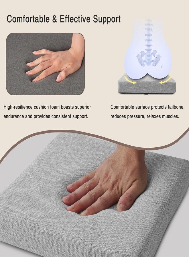 OVOV Set of 6 Bar Stool Cushions Square Non-Slip Cushions for Bar Stools with Ties Small Seat Pads with Washable Cover 12" x 12" (Light Grey) - Image 5