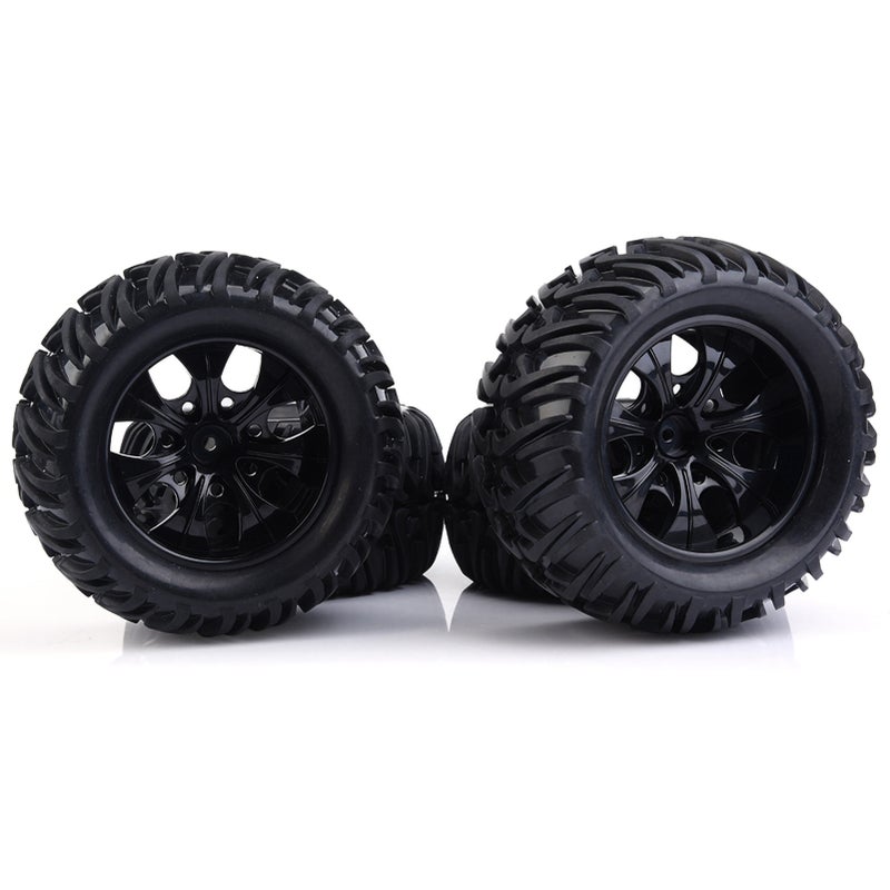 4Pcs Y shaped Tyre Pattern Rubber Tires With Hubs for 1/10 Scale RC Truck Car (7 Holes) - Image 3