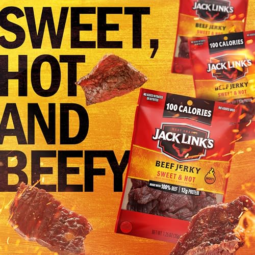Jack Link's Meat Snacks Beef Jerky, Sweet and Hot, Great Stocking Stuffers and Gifts, 1.25 Ounce (Pack of 10) - Image 4
