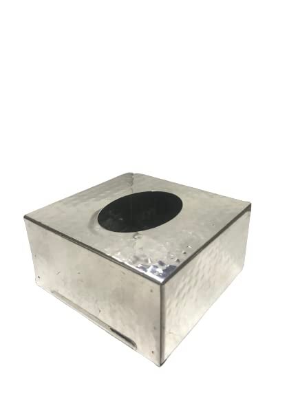 Dynore Stainless Steel Mathar Design Square Shape Tissue Paper Napkin Holder Box - Image 3