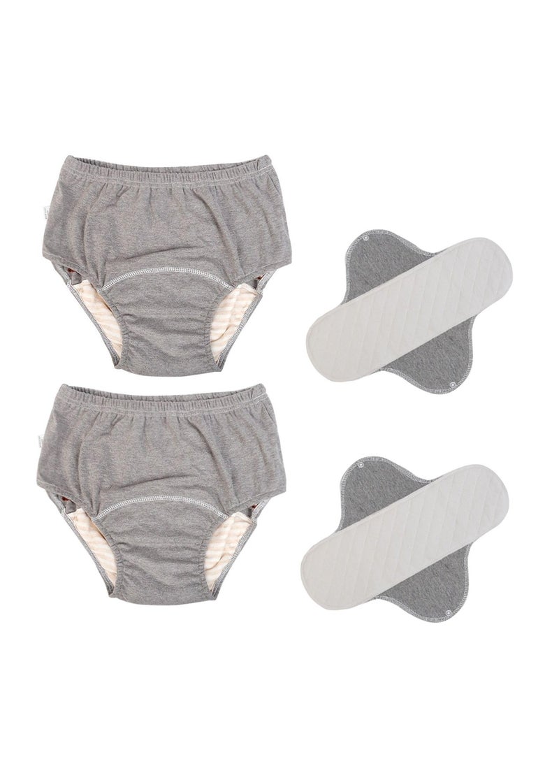 SYOSI Incontinence Underwear for Men and Women TPU Leakage-Proof Adult Cloth Diaper Nappy with Inserts Reusable and Washable Absorbent Urinary Briefs for The Elderly Disabled Postpartum XL Grey  - Image 1