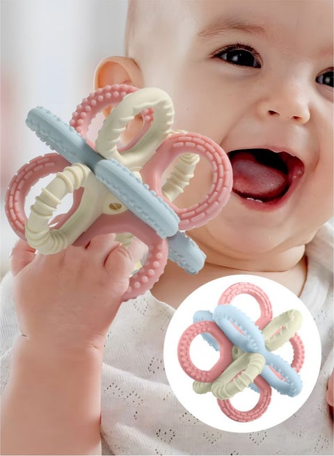 Baby Teething Toys, Silicone Teether Relief Soothing Sore Gums, Baby Chew Toys, Baby Toys More than 4 months