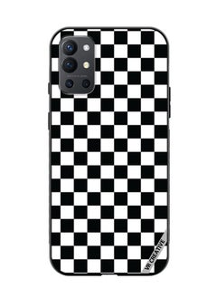 Protective Case Cover For OnePlus 9R Black And White Box Design Multicolour