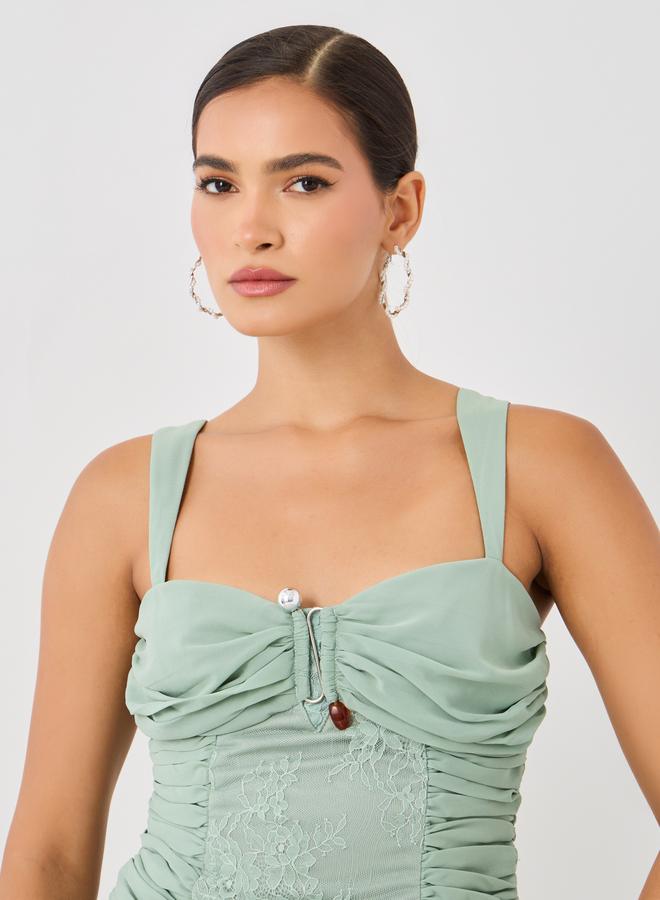 Styli Lace Insert Strappy A-Line Maxi Dress - Image 4