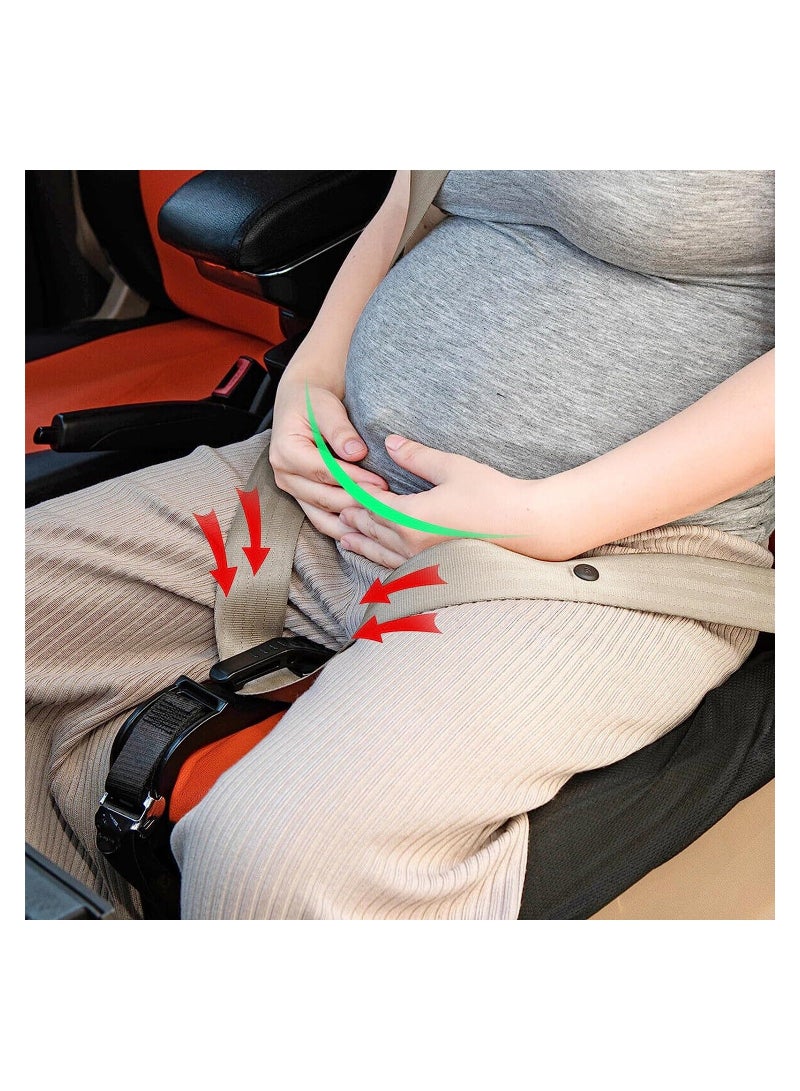 Pregnancy Car Seat Belt Adjuster Bump Strap for Pregnant Women Protect Belly Prevent Compression of Abdomen Maternity Cover Expectant Mothers White - Image 2