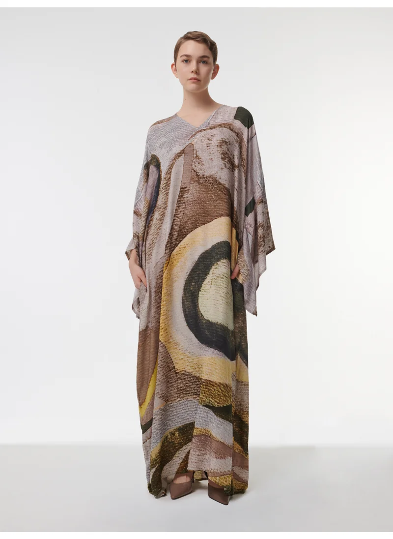 leem Abstract Print Kaftan