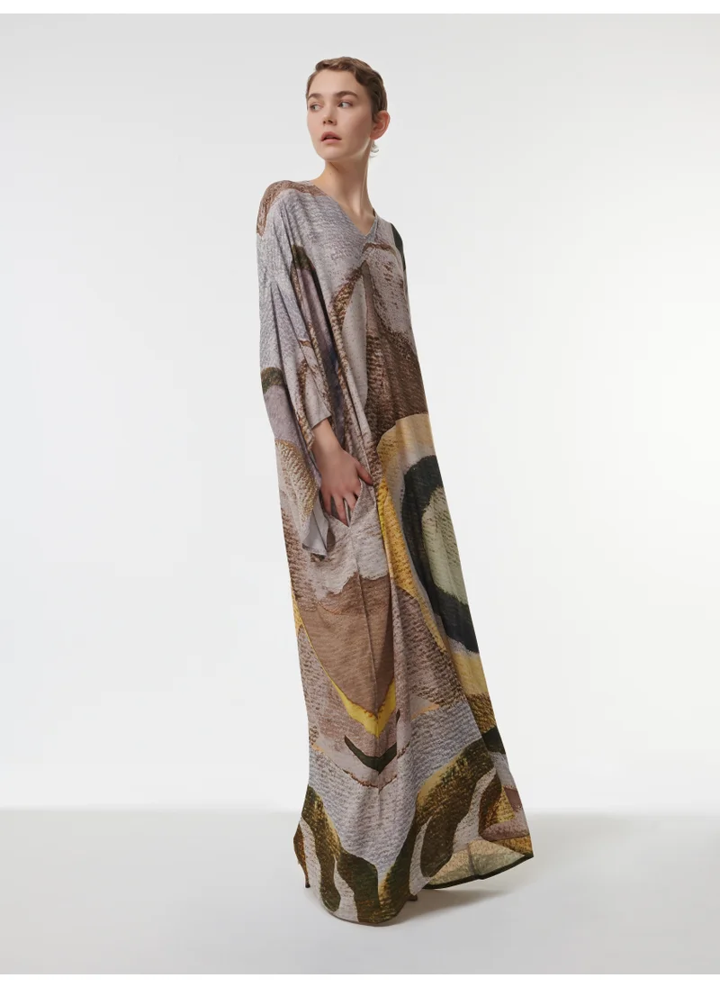 leem Abstract Print Kaftan