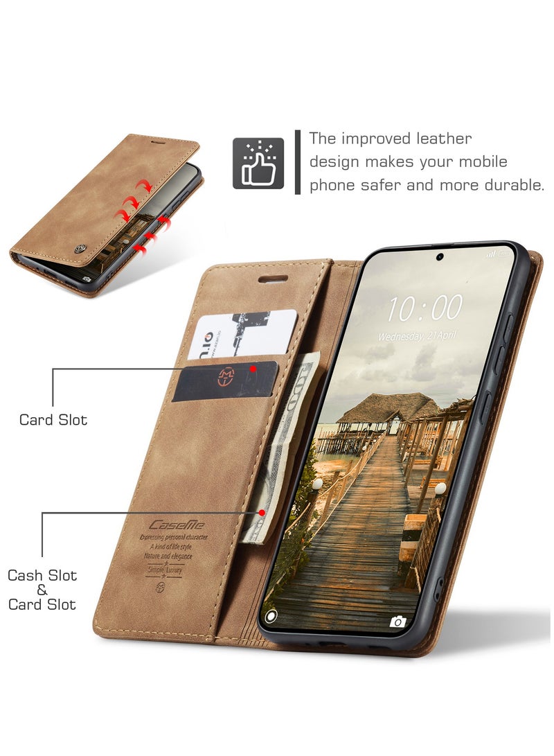 CaseMe For Xiaomi 15T Pro Cover, PU Leather Flip Cover with Card Holder, RFID Blocking Magnetic Closure, Foldable Stand, Shockproof Protective Phone Case - Image 2