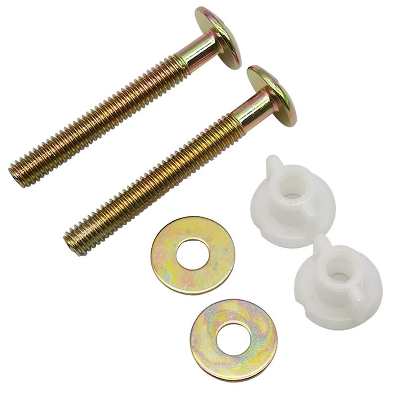 Alamic 2 Pack Toilet Seat Screws Heavy Duty Hinge Bolts Screws with Plastic Nuts and Metal Washers Replacement for Top Mount Toilet Seat Hinges - Image 3