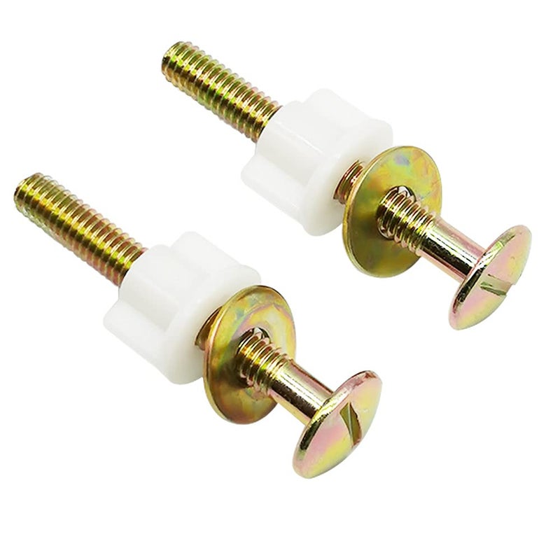 Alamic 2 Pack Toilet Seat Screws Heavy Duty Hinge Bolts Screws with Plastic Nuts and Metal Washers Replacement for Top Mount Toilet Seat Hinges - Image 4