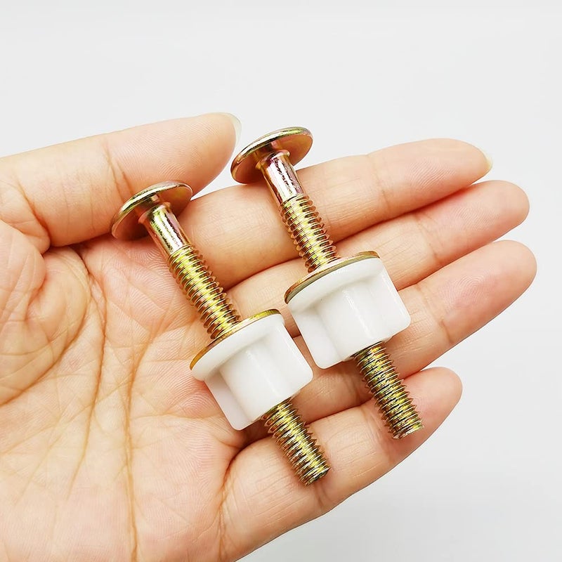Alamic 2 Pack Toilet Seat Screws Heavy Duty Hinge Bolts Screws with Plastic Nuts and Metal Washers Replacement for Top Mount Toilet Seat Hinges - Image 5