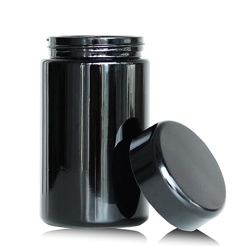 Matoolser Black Glass Airtight Storage Container Jar 100ml with UV Protection for Spice Coffee - Image 1
