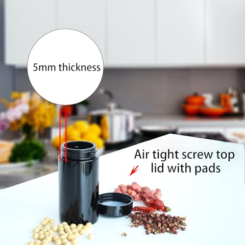 Matoolser Black Glass Airtight Storage Container Jar 100ml with UV Protection for Spice Coffee - Image 4