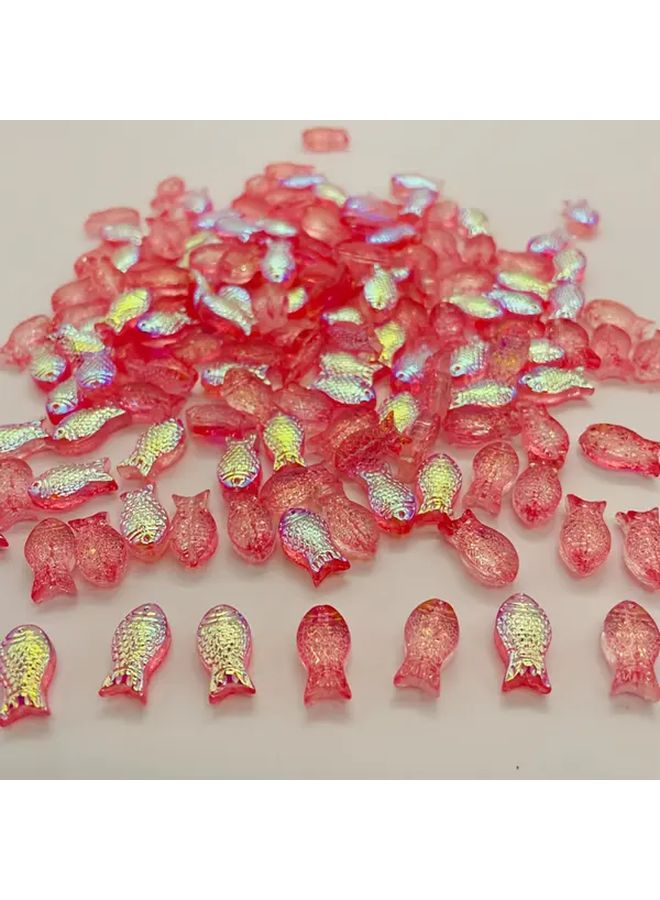 Aurora Purple Glass Fish Beads 10x15mm 40pcs DIY Jewelry Making Supplies - Image 2