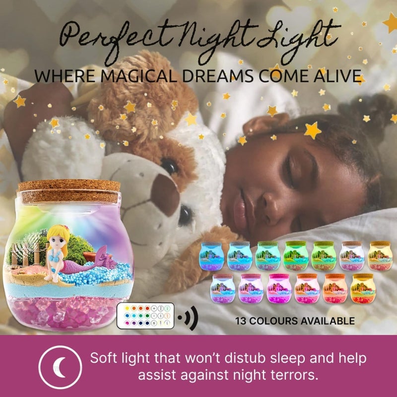 Mermaid DIY Terrarium Kit | Light-Up Night Light Craft Toy for Girls Ages 6-12, DIY Terrarium Gift Set with Arts & Crafts Fun for Kids - Image 2