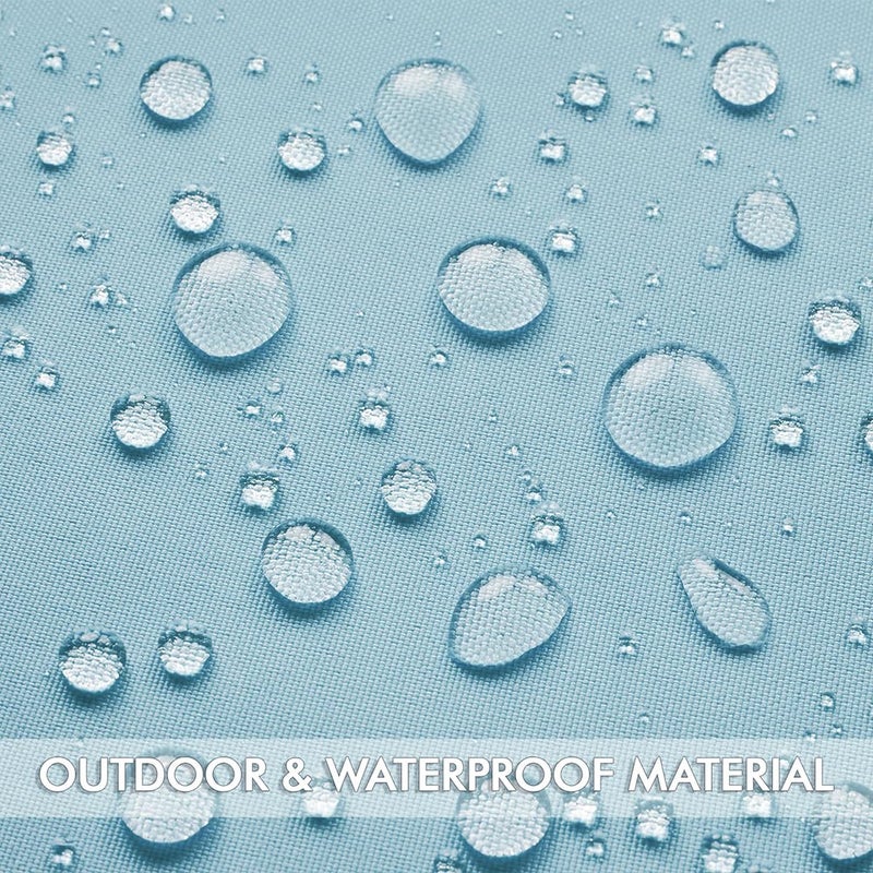 MIULEE Pack of 2 Outdoor Waterproof Pillow Covers Decorative Farmhouse Spring Throw Pillow Covers Square Solid Color Couch Pillow Covers Spring for Patio Tent Bed Sofa Living Room 18x18 Inch Blue - Image 4